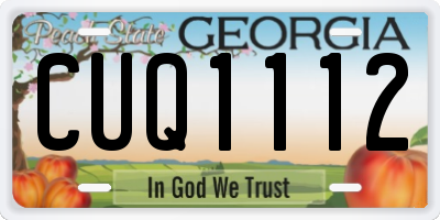 GA license plate CUQ1112