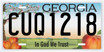 GA license plate CUQ1218