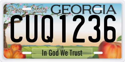 GA license plate CUQ1236