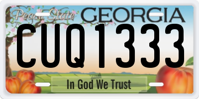GA license plate CUQ1333