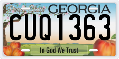 GA license plate CUQ1363