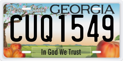 GA license plate CUQ1549