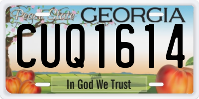 GA license plate CUQ1614