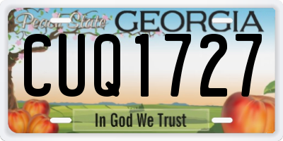 GA license plate CUQ1727