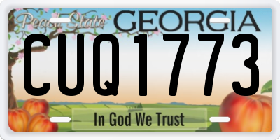 GA license plate CUQ1773