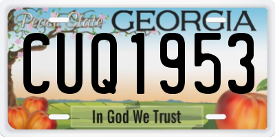 GA license plate CUQ1953
