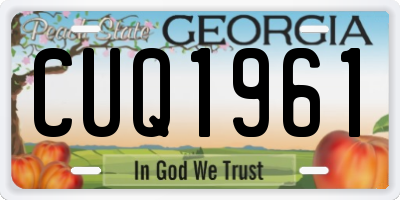 GA license plate CUQ1961