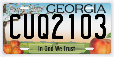 GA license plate CUQ2103