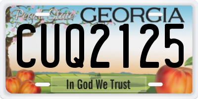 GA license plate CUQ2125