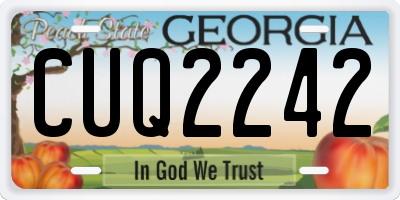 GA license plate CUQ2242