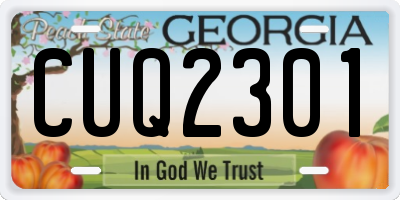 GA license plate CUQ2301