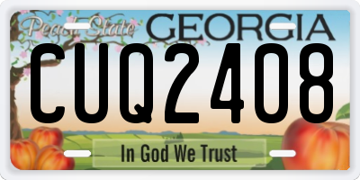 GA license plate CUQ2408