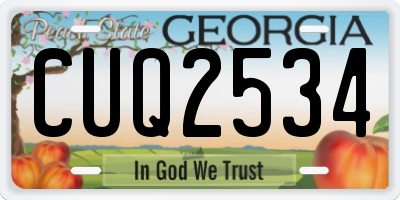 GA license plate CUQ2534