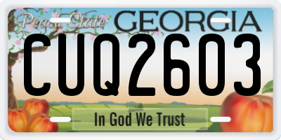 GA license plate CUQ2603