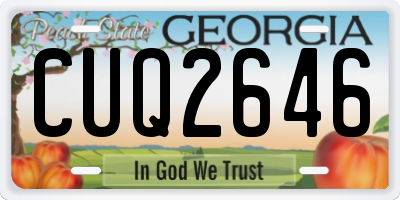 GA license plate CUQ2646