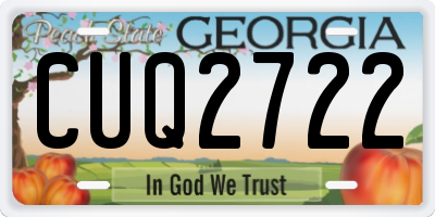 GA license plate CUQ2722