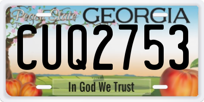 GA license plate CUQ2753