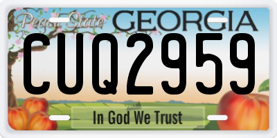 GA license plate CUQ2959