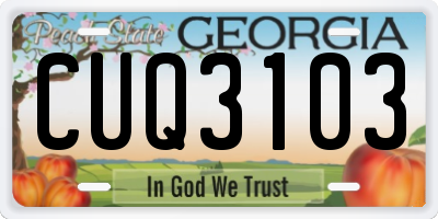 GA license plate CUQ3103