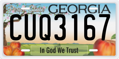 GA license plate CUQ3167