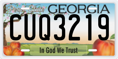 GA license plate CUQ3219