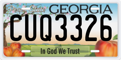 GA license plate CUQ3326