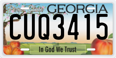 GA license plate CUQ3415