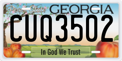 GA license plate CUQ3502