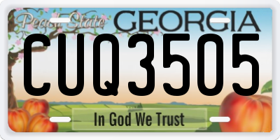 GA license plate CUQ3505
