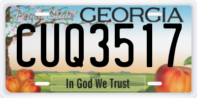 GA license plate CUQ3517