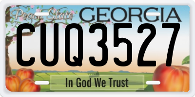 GA license plate CUQ3527