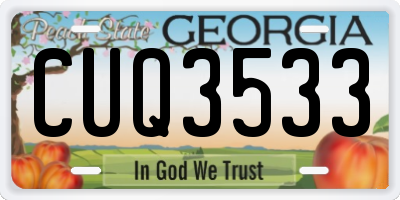 GA license plate CUQ3533