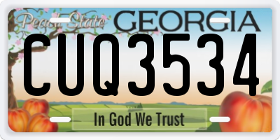GA license plate CUQ3534