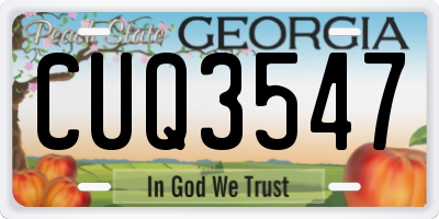 GA license plate CUQ3547