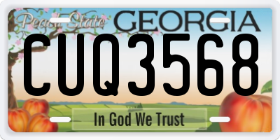 GA license plate CUQ3568