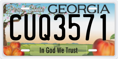 GA license plate CUQ3571