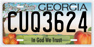 GA license plate CUQ3624