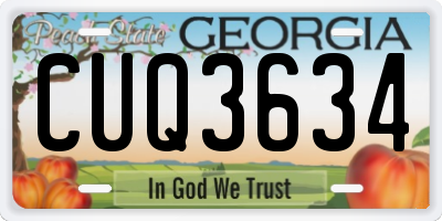 GA license plate CUQ3634