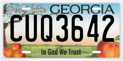 GA license plate CUQ3642