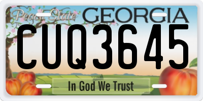 GA license plate CUQ3645