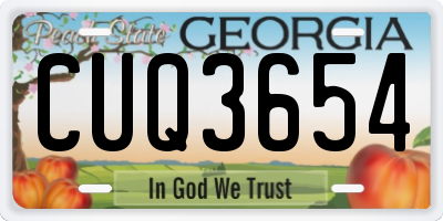 GA license plate CUQ3654
