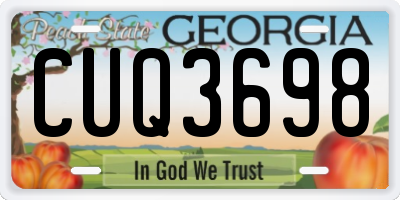 GA license plate CUQ3698