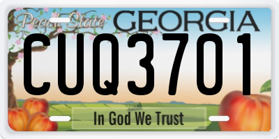 GA license plate CUQ3701