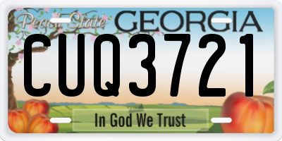 GA license plate CUQ3721
