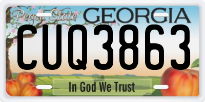 GA license plate CUQ3863