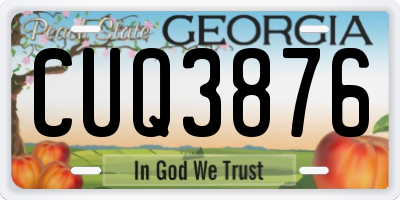 GA license plate CUQ3876