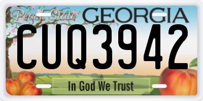 GA license plate CUQ3942