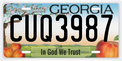 GA license plate CUQ3987