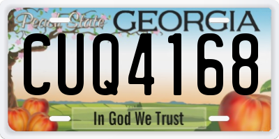 GA license plate CUQ4168