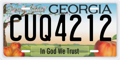 GA license plate CUQ4212